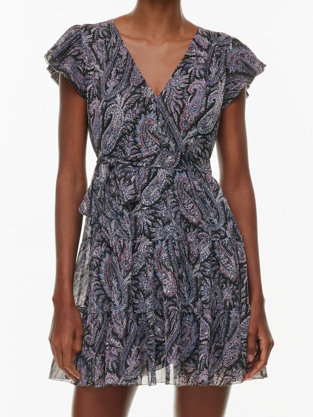 NWT Aritzia Little Moon Sol Paisley Patterned Wrap Dress